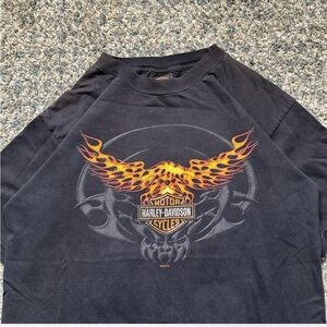 Vintage Harley-Davidson Black and Orange Flame Tee